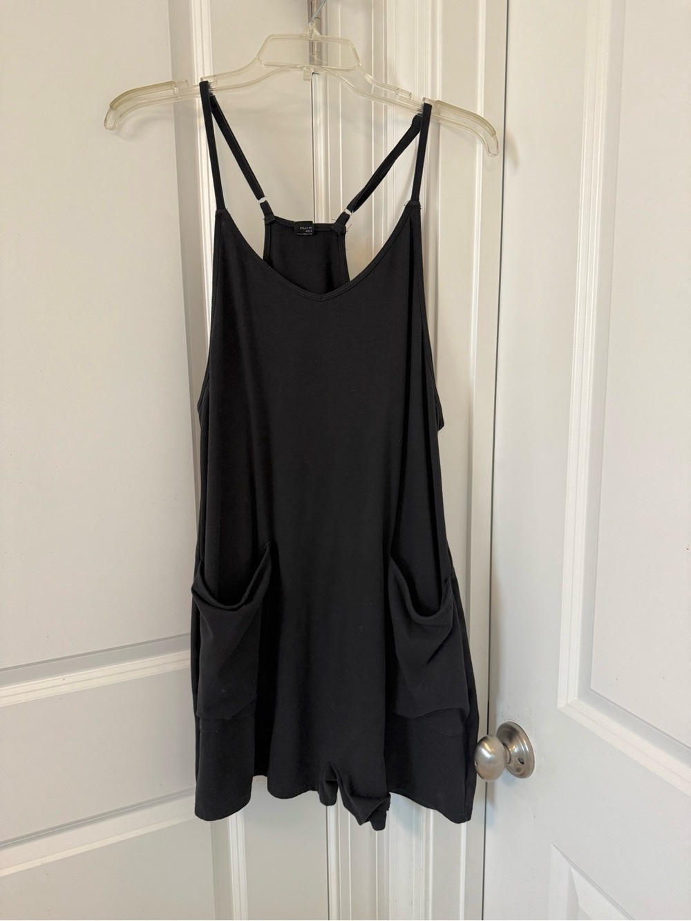 ANRABESS Black Pocket Tank Romper Jumpsuit